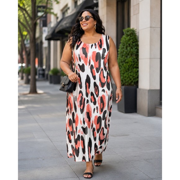 Attitudes by Renee Dresses & Skirts - 383. Attitudes by Renee Size 4X Animal Print Maxi Dress Casual Chic Minimalist